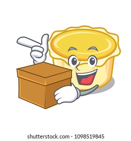 With box egg tart character cartoon