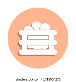 Box of eggs badge icon. Simple glyph, flat vector of farm icons for ui and ux, website or mobile application