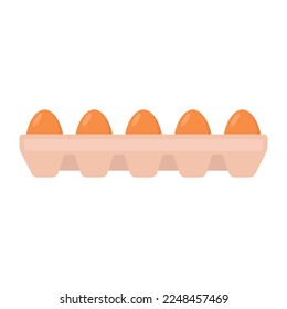 Box with eggs icon. Color silhouette. Front side view. Vector simple flat graphic illustration. Isolated object on a white background. Isolate.