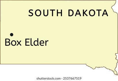 Box Elder city location on South Dakota state map