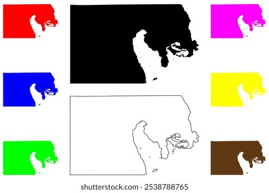 Box Elder County, State of Utah (Condado dos EUA, Estados Unidos da América, EUA, EUA) mapa ilustração vetorial, esboço de rabisco Box Elder map