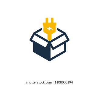 Box Electric Icon Logo Design Element