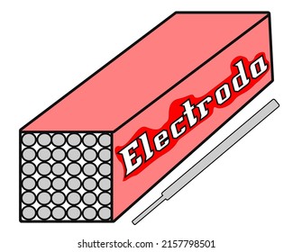 box of electrode equipment for smaw welding machine vector illustration good for element design flat style 