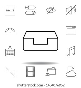 box email inbox outline icon. Detailed set of unigrid multimedia illustrations icons. Can be used for web, logo, mobile app, UI, UX