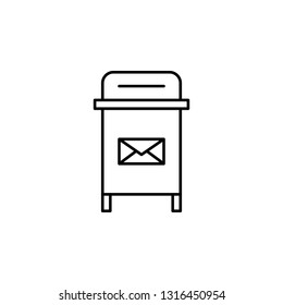 box email postbox outline icon. Signs and symbols can be used for web, logo, mobile app, UI, UX