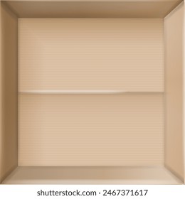 Caja. Caja de cartón abierta y cerrada vacía. Conjunto de maqueta de caja de cartón realista desde vista lateral, frontal y superior abierta y cerrada aislada sobre fondo blanco. Plantilla de embalaje de paquetes. Vector