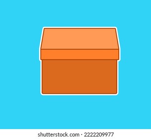box empty sticker design concept