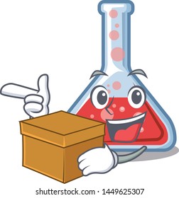 With box erlenmeyer flask in the character shape