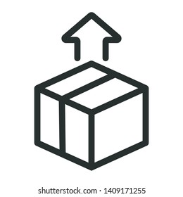 box for export - minimal line web icon. simple vector illustration. concept for infographic, website or app.