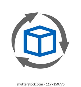 Box express, global delivery logo - stock vector