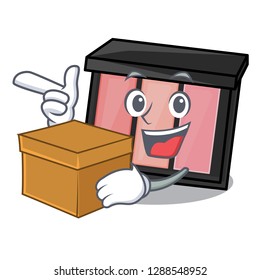 With box eye shadow isolated with the mascot