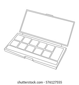 A box with eyeshadow outline. Isolated vector object. Element Beauty fashion design.