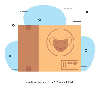 box of face masks isolated icon vector illustration design