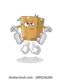 box fart jumping illustration. character vector