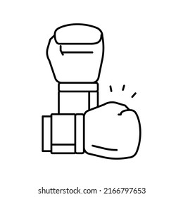 box fight sport line icon vector. box fight sport sign. isolated contour symbol black illustration