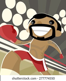 a box fighter in the ring