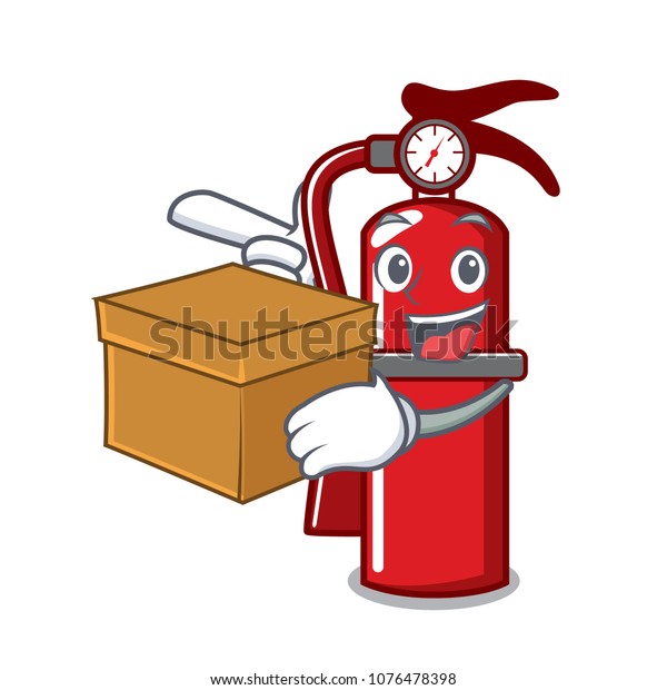 Box Fire Extinguisher Character Cartoon Stock Vector Royalty Free 1076478398