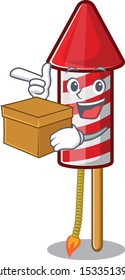 With box fireworks rocket placed in mascot box