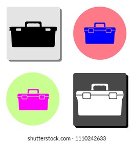 Box fishing. simple flat vector icon illustration on four different color backgrounds