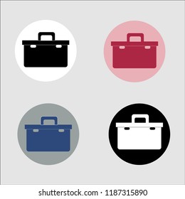 Box fishing. simple flat vector icon illustration on four different color backgrounds,on a gray background