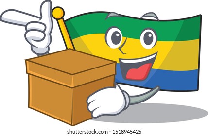 With box flag gabon flown on mascot pole