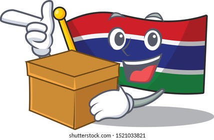 With box flag gambia mascot shape the character
