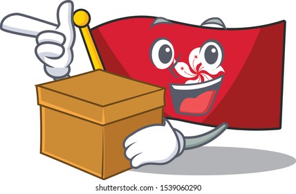 With box flag hongkong clings to mascot wall
