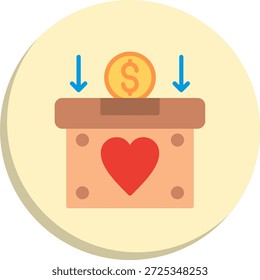 Icono de estilo de círculo plano de caja