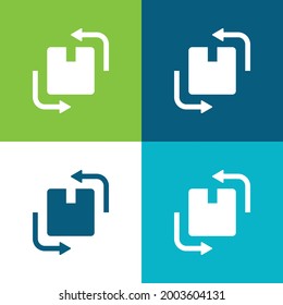 Cuadro Plano cuatro colores mínimo conjunto de iconos