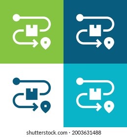 Box Flat four color minimal icon set