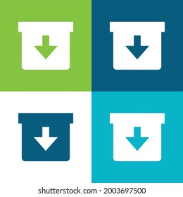 Box Flat four color minimal icon set