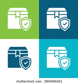 Box Flat four color minimal icon set