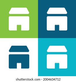 Box Flat four color minimal icon set