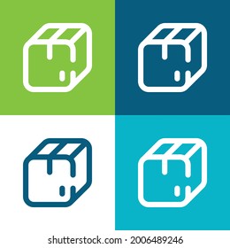 Box Flat four color minimal icon set