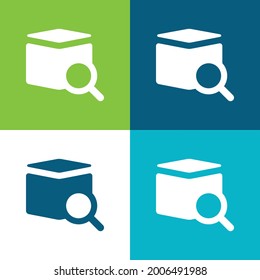 Box Flat four color minimal icon set