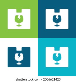 Box Flat four color minimal icon set