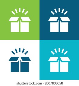 Box Flat four color minimal icon set