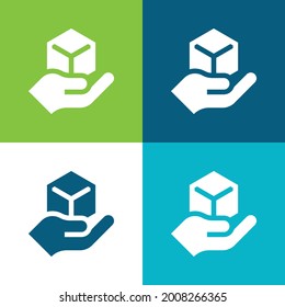 Box Flat four color minimal icon set