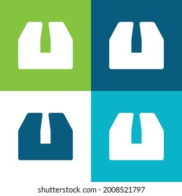 Cuadro Plano cuatro colores mínimo conjunto de iconos