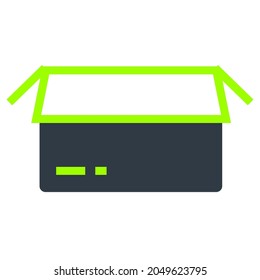 box flat icon in black, navy, green color