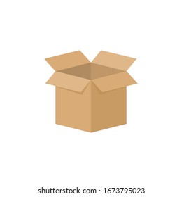 Box flat icon isolated on white background. Vector illustration. Eps 10.