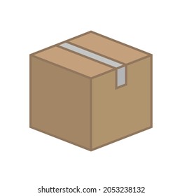 Box flat icon on white background