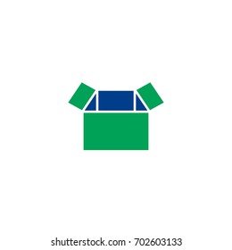 Box flat icon. Single high quality symbol of flat box vector for web design or mobile app. Silhouette signs of gift for design logo. Outline pictogram of business on white background