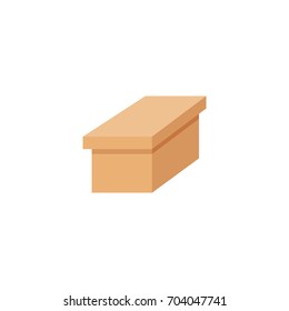 Box flat icon. Single high quality symbol of flat box vector for web design or mobile app. Color signs of gift for design logo. Single pictogram of business on white background