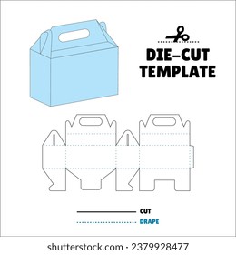 Box With Flip Lid Packaging Die Cut Template Design. 3D Mock Up. - Template Caixa de embalagem die corte modelo design. Sacola, Envelope - Caixa Mala - Maleta