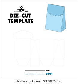 Box With Flip Lid Packaging Die Cut Template Design. 3D Mock Up. - Template Caixa de embalagem die corte modelo design. Sacola, Envelope - Caixa Bolsa - Bag