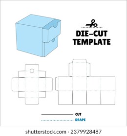 Box With Flip Lid Packaging Die Cut Template Design. 3D Mock Up. - Template Caixa de embalagem die corte modelo design. Sacola, Envelope - Caixa Gaveta - Organizadora - Drawer Organizer