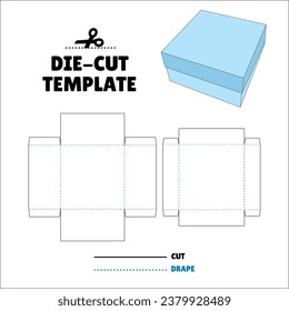 Box With Flip Lid Packaging Die Cut Template Design. 3D Mock Up. - Template Caixa de embalagem die corte modelo design. Sacola, Envelope - Caixa Presente - Gift