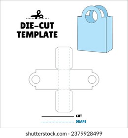 Box With Flip Lid Packaging Die Cut Template Design. 3D Mock Up. - Template Caixa de embalagem die corte modelo design. Sacola, Envelope