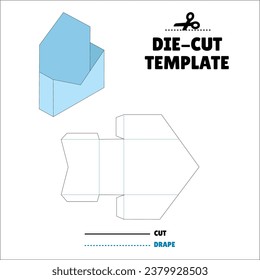 Box With Flip Lid Packaging Die Cut Template Design. 3D Mock Up. - Template Caixa de embalagem die corte modelo design. Sacola, Envelope - Caixa Envelope - Letter